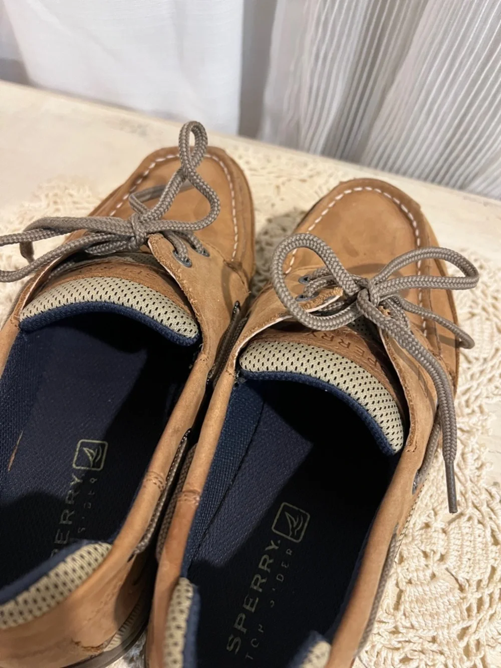 Sperry Top-Sider Leather Boat Shoes Tan Brown Lace Up Women’s Size 6 - Picture 9 of 11